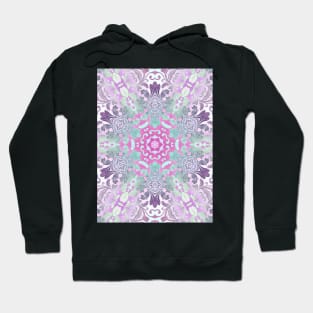 1980s girly preppy bohemian pastel pink lilac purple mandala Hoodie